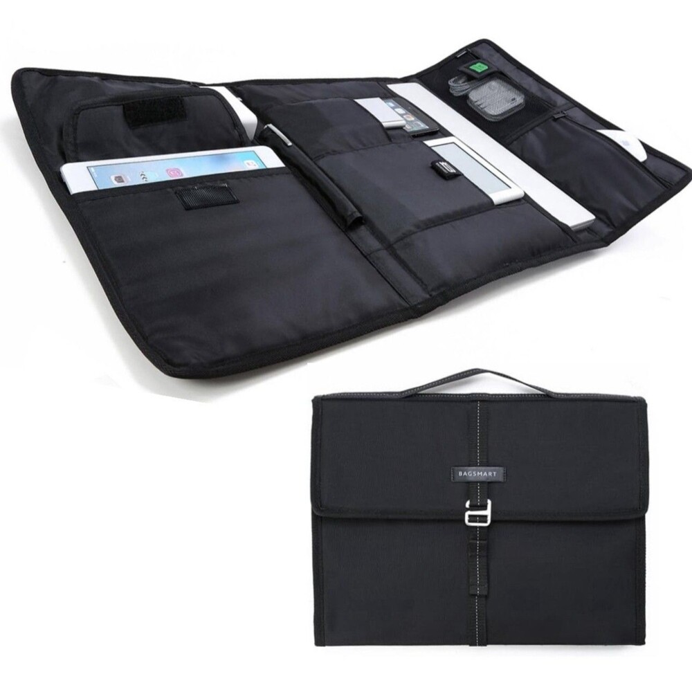 Electronic Organizer Slim Laptop Briefcase for 13'' MacBook, Tablet - Black